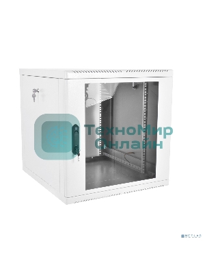 Шкаф настенный ЦМО ШРН-М-9.650 9U 600x650 мм пер. дв. стекл съемные бок. пан. 50 кг серый