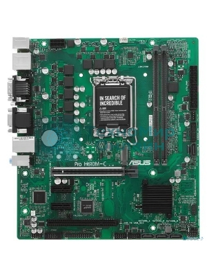 Материнская плата ASUS Pro H610M-C-CSM, LGA 1700, Intel H610, 2xDDR5, 4xSATA, 1xM.2, 1xPCIe 5.0 x16, 2xPCIe x1, 1xPCI, 1xHDMI, 1xDP, 1xDVI-D, 1xVGA, 1x 1Gb LAN, 2xUSB-A 3.2 Gen 2, 2xUSB-A 2.0, 3x3.5 мм, 7.1, mATX