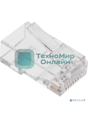 Разъем Rexant RJ-45(8P8C) под витую пару, UTP, CAT 6, с вставкой (50шт)