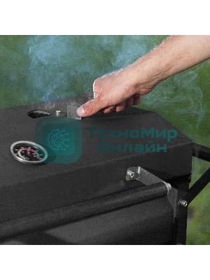 Мангал Palisad Camping на колесах с крышкой-барбекю, 662х390х920, сталь 2 мм, термометр, кочерга