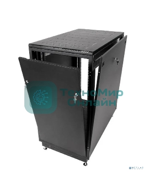 Шкаф телекоммуникационный ЦМО напольный 24U (600 x 800) дверь стекло, черный, ШТК-М-24.6.8-1ААА-9005