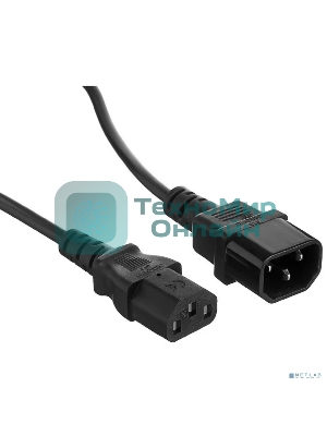 Кабель питания ExeGate Power EC-0,5P (C13->C14, VDE-250V-3*1.0мм2, медь, черный, 16A, 0.5 м)