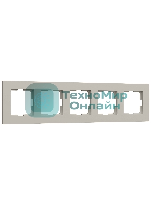 Рамка на 5 постов Slab (дымчатый софт) W0052917