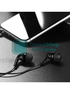 Проводные наушники Hoco M40 черный, внутриканальные, Jack 3.5 мм