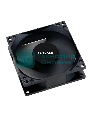 Вентилятор для корпуса Digma DFAN-80 черный, 80 мм, 1800 об/мин, 23 дБ, 4 pin