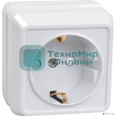 Розетка 1-м ОП Октава 16А РСш20-3-ОБ защ. шторки с заземл. IP20 белый IEK ERO14-K01-16-DC