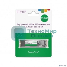 Накопитель SSD CBR, 256Gb, M.2 2280, PCIe 3.0 x4, NVMe, R/W 2000/1300