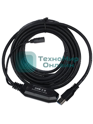 Кабель-адаптер USB3.0-repeater, удлинительный активный Am-->Af 5м VCOM