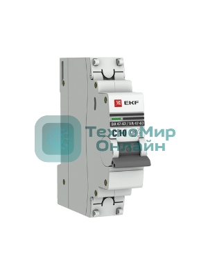 Выключатель автоматический EKF mcb4763-1-10C-pro 1P 10А (C) 4,5kA ВА 47-63 EKF PROxima