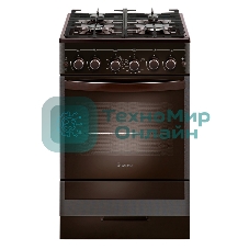 Плита комбинированная Gefest ПГЭ 5502-02 0045 коричневый, конфорок 4 газовых, духовка 55 л, 50 см x 85 см x 58.5 см