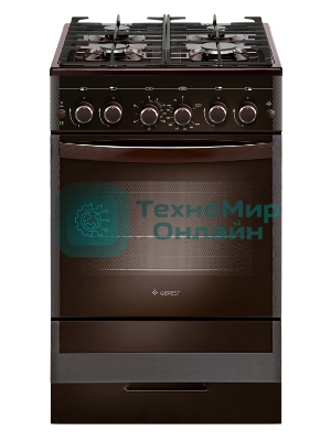 Плита комбинированная Gefest ПГЭ 5502-02 0045 коричневый, конфорок 4 газовых, духовка 55 л, 50 см x 85 см x 58.5 см