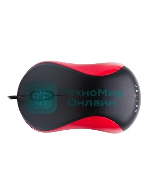 Мышь проводная Oklick 115S черный/красный, 1200 dpi, USB, кнопки - 3