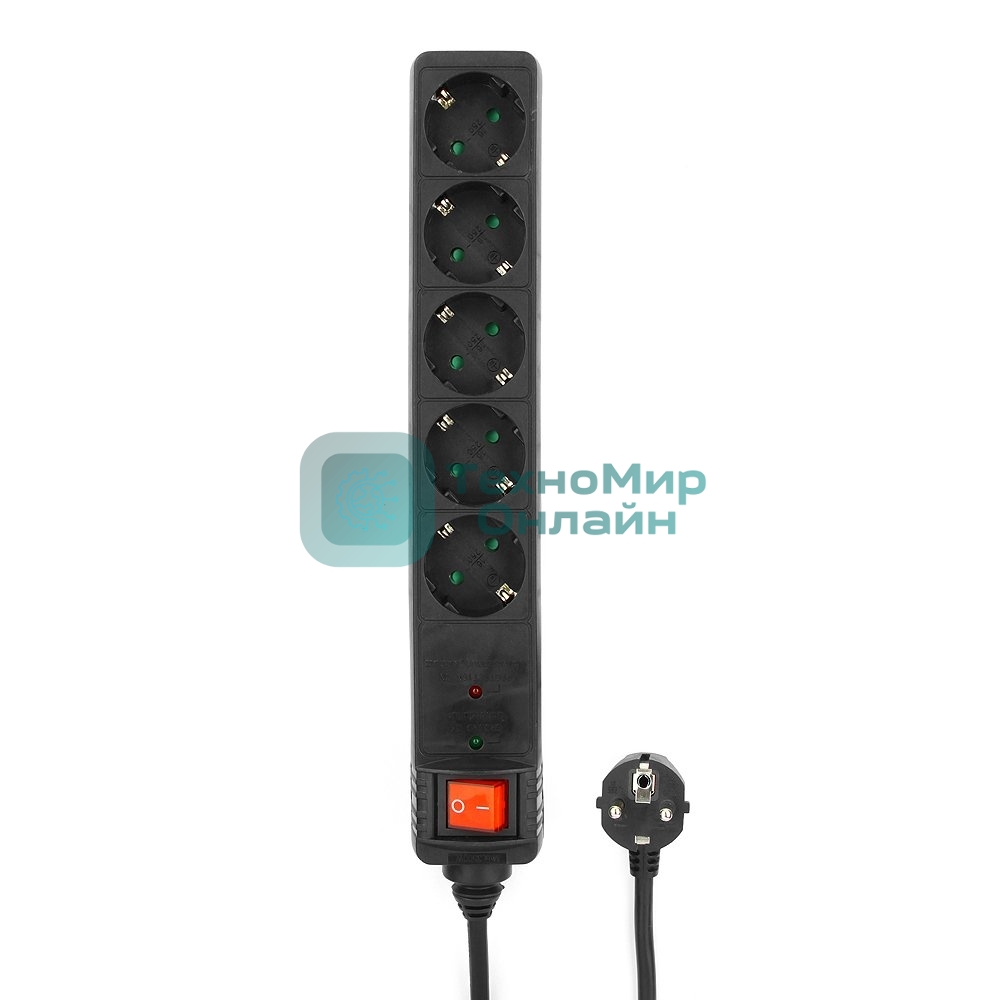 Сетевой фильтр Energenie Сетевой фильтр SPG5-C-5 1.5m 16А черный 