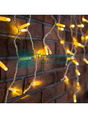 Гирлянда Neon-night Айсикл (бахрома) светодиодный, 4,8 х 0,6 м, белый провод, 230 В, диоды теплый белый, 176 LED