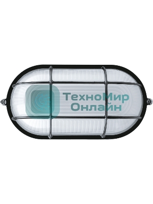 Светильник Navigator ЛОН NBL-O2-60-E27/BL 1х60Вт E27 IP54 (аналог НПБ 1402 черный овал с решеткой 60Вт)