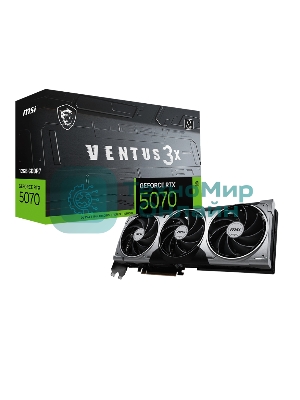 Видеокарта MSI PCI-E 5.0 RTX 5070 12G VENTUS 3X NVIDIA GeForce RTX 5070 12Gb 192bit GDDR7 2542/28000 HDMIx1 DPx3 HDCP Ret