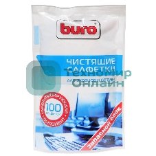 Салфетки Buro BU-Zscreen для экранов мониторов/плазменных/ЖК телевизоров/ноутбуков мягкая упаковка 100шт влажных