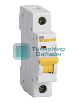 Выключатель автоматический IEK MVA20-1-063-C ВА47-29 1Р 63А 4,5кА х-ка С IEK