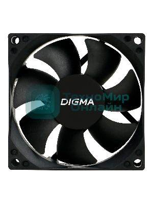 Вентилятор для корпуса Digma DFAN-80 черный, 80 мм, 1800 об/мин, 23 дБ, 4 pin