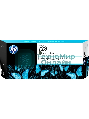 Картридж струйный HP 728 с матовыми черными чернилами для принтеров Designjet, 300 мл