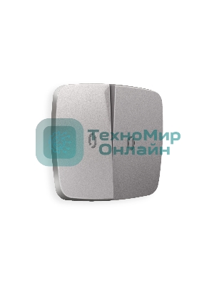 Лицевая панель OMEGA (Сталь матовый) для 2-кл выключателей с подсветкой QUANT OP5040