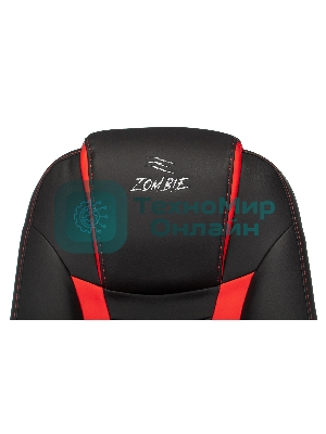 Кресло Zombie 8 черный/красный, экокожа, 120 кг, механизм качания