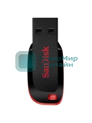 Флешка USB Sandisk CZ50 Cruzer Blade (SDCZ50-064G-B35), 64Gb, USB 2.0, R/W 15/4, черный/красный