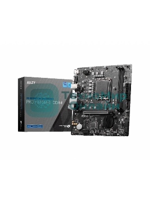 Материнская плата MSI PRO H610M-E DDR4, LGA 1700, Intel H610, 2xDDR4, 4xSATA, 1xM.2, 1xPCIe 4.0 x16, 1xPCIe 4.0 x1, 1xHDMI, 1xVGA, 1xRJ45 1Gb, 2xUSB-A 3.2 Gen 1, 4xUSB-A 2.0, 3x3.5мм, 7.1, mATX