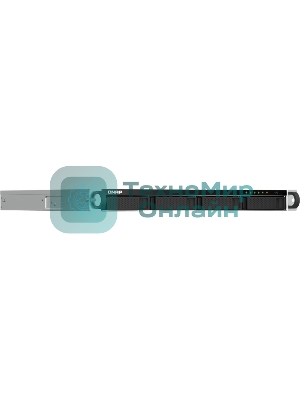 Сетевое хранилище SMB QNAP TS-464U-8G NAS 4 HDD trays, rackmount 1U, 1 PSU. 4-core Intel Celeron N5105/N5095 2.0-2.9 GHz, 8 Gb RAM MAX, 2x2.5GbE, 2xUSB 3.2 Gen 2 (10Gbps), 2xUSB 2.0, 1xHDMI, PCIe Gen 3 x2, W/o rail kit RAIL-B02