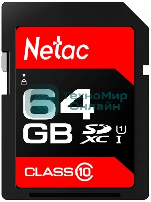 Флеш карта SDHC 64Gb Netac Class 10 UHS-I U1 P600 NT02P600STN-064G-R