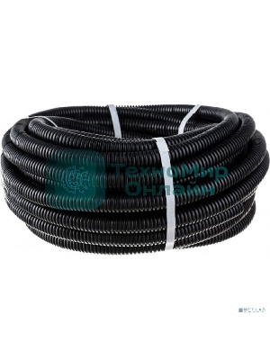 Труба гофрированная из ПНД Rexant с зондом, черная, Ø25 мм (бухта 25 м/уп.)