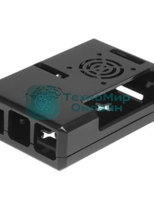 Корпус RA187 Корпус ACD черный ABS Plastic Case w/GPIO port hole and Fan holes for Raspberry Pi 3