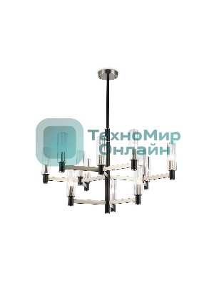 Люстра Ambrella light LH55505/12 SN/BK/CL сатин никель/черный/прозрачный E14*12 max 40W D860*905