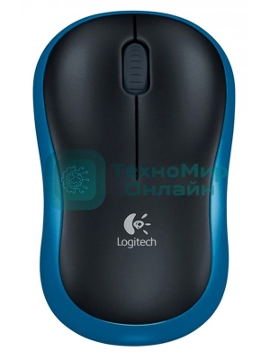 Мышь беспроводная Logitech M185 синий, 1000 dpi, радиоканал, USB, кнопки - 3