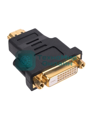 Переходник Gembird Переходник HDMI-DVI 19M/25F, золотые разъемы, пакет