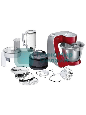 Кухонный комбайн Bosch MUM58720 1000Вт красный/серебристый