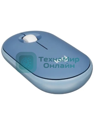 Мышь беспроводная Logitech Pebble M350 синий, 1000 dpi, радиоканал, Bluetooth, USB, кнопки - 3