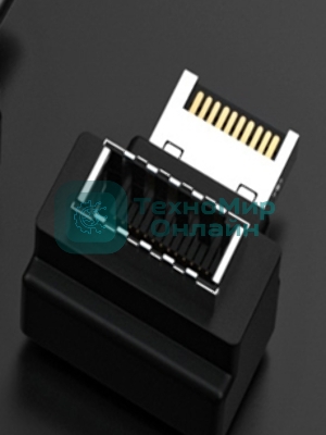 Переходник USB Type E мама-папа угловой