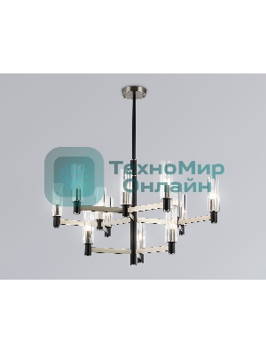 Люстра Ambrella light LH55505/12 SN/BK/CL сатин никель/черный/прозрачный E14*12 max 40W D860*905