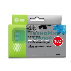 Картридж струйный Cactus CS-PFI102C синий (130мл) для Canon IP iPF500/iPF600/iPF700/MFP M40/iPF765/LP17/LP24