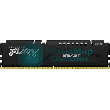 Оперативная память Kingston Fury Beast, DDR5, 16GB (1x16GB), 5600MHz, CL40, DIMM, с радиаторами, черный