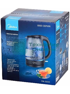 Чайник электрический Midea МК-8015, 2200 Вт, черный