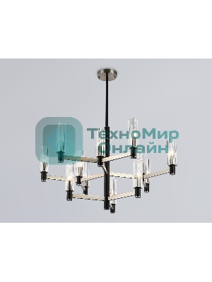 Люстра Ambrella light LH55505/12 SN/BK/CL сатин никель/черный/прозрачный E14*12 max 40W D860*905