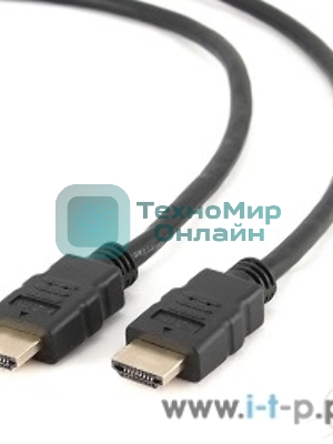 Кабель Cablexpert HDMI CC-HDMI4L-1M, 19M/19M, v2.0, серия Light, позол.разъемы, экран, 1м, черный, пакет