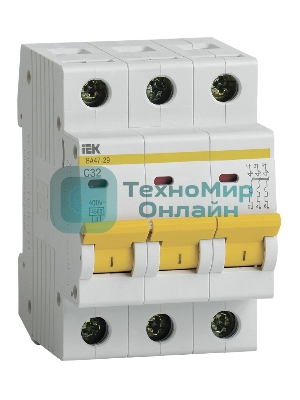 Выключатель автоматический модульный 3п C 32А 4.5кА ВА47-29 IEK MVA20-3-032-C