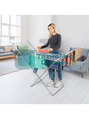 Сушилка для белья электрическая VLK Calor 01, серебристый, мощн. 230 Вт, механическое управление, температура от 50 до 55 град., нагрев боковых панелей, складной корпус,низкий уровень энергопотребления, размер в рабочем положении - 147х54х94 см, 5 шт/уп