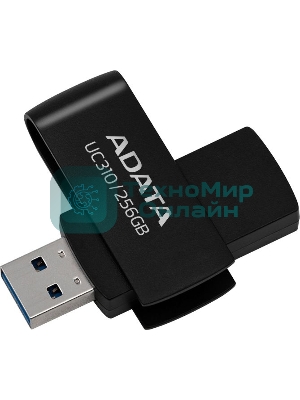 Флешка USB ADATA UC310 (UC310-256G-RBK), 256Gb, USB 3.2 Gen1, R/W 100/30, черный