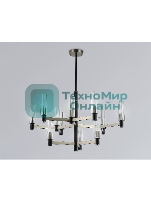 Люстра Ambrella light LH55505/12 SN/BK/CL сатин никель/черный/прозрачный E14*12 max 40W D860*905