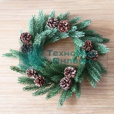 Еловый венок с шишками Neon-night Ø 45 см, Литой
