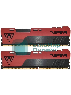 Оперативная память Patriot Viper Elite II, DDR4, 16GB (2x8 GB), 3200 MHz, CL18, DIMM, радиатор, красный, черный
